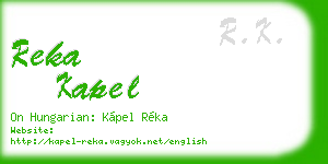 reka kapel business card